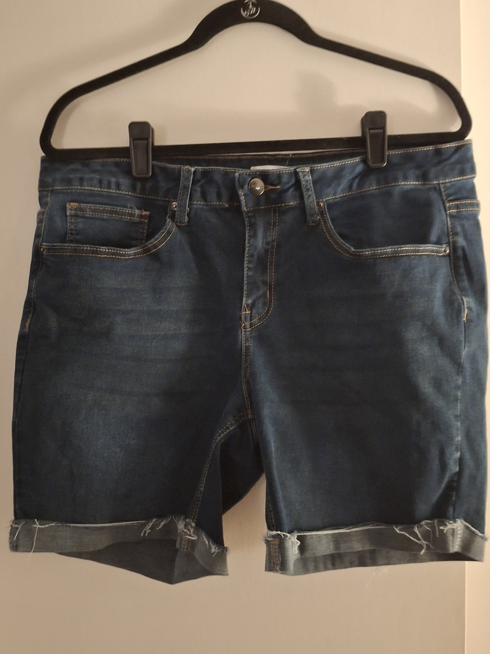 Bleu Women's Dark Wash Denim Rolled Hem Shorts